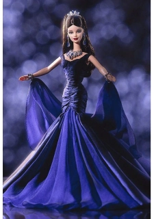 Barbie Queen of Sapphires (safírová královna) s krystaly Swarovski - rok 2000